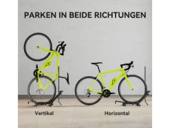 Fahrradständer Stahl Kunststoff Schwarz 75L x 41B x 71 81H cm*SPORTNOW New