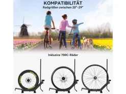 Fahrradständer Stahl Kunststoff Schwarz 75L x 41B x 71 81H cm*SPORTNOW New