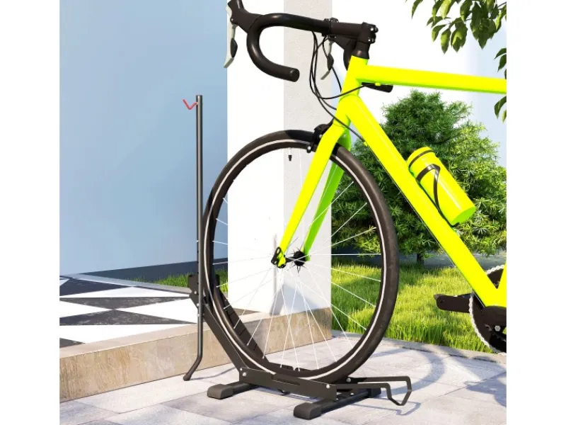 Fahrradständer Stahl Kunststoff Schwarz 75L x 41B x 71 81H cm*SPORTNOW New