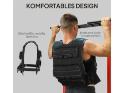 SPORTNOW Fitnessgeräte|Gewichtsweste Oxford-Stoff Metall  Schwarz 50L x 40B cm