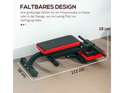 Hantelbank Stahl Kunstleder Schwarz 103L x 65B x 67-98H cm*SPORTNOW Discount