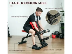 Hantelbank Stahl Kunstleder Schwarz 103L x 65B x 67-98H cm*SPORTNOW Discount