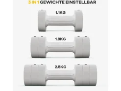 SPORTNOW Fitnessgeräte|Hanteln Kunststoff Stahl Weiß 26,5L x 7,5B x 7,5H cm