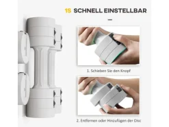 SPORTNOW Fitnessgeräte|Hanteln Kunststoff Stahl Weiß 26,5L x 7,5B x 7,5H cm
