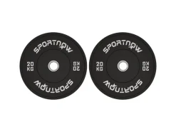 Hantelscheiben 2 x 10kg Gewichte Gummi Schwarz Ø45 x 8H cm*SPORTNOW Outlet