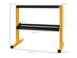 Hantelständer Stahl Gelb Schwarz 92,5L x 50,5B x 80,5H cm*SPORTNOW Best