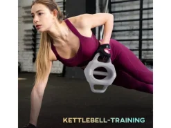 SPORTNOW Fitnessgeräte|3-in-1 Hantel 10 kg mit Griff Dumbbell Bodenschonender Metall Grau