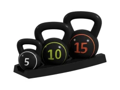 SPORTNOW Fitnessgeräte|Kettlebell Kunststoff Sand Schwarz 18L x 18B x 24H cm