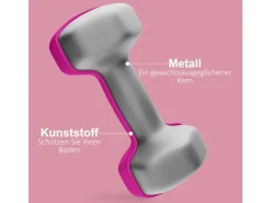 Kurzhantel 2er Set Kunststoff Metall Rosa 18L x 8B x 8H cm*SPORTNOW