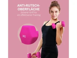 Kurzhantel 2er Set Kunststoff Metall Rosa 18L x 8B x 8H cm*SPORTNOW