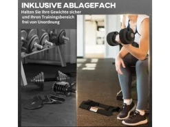 SPORTNOW Fitnessgeräte|Kurzhanteln 3,5/6/8/10 kg Verstellbar mit Ablagefach Stahl Schwarz
