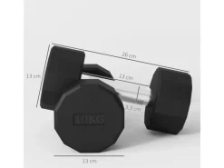 Kurzhantel-Set 20 kg aus Metall Rutschfest Kurzhanteln Schwarz*SPORTNOW Outlet