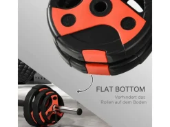 SPORTNOW Fitnessgeräte|Langhantel Set Metall Kunststoff Sand SchwarzRot 140L x 27B x 27H cm