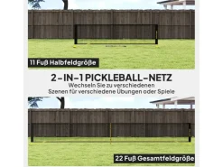Pickleball Netz Metall Polyester Gelb+Schwarz 670L x 60B x 92H cm*SPORTNOW Best