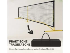 Pickleball Netz Metall Polyester Gelb+Schwarz 670L x 60B x 92H cm*SPORTNOW Best