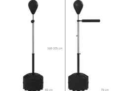 SPORTNOW Wasserpumpe|Fitnessgeräte|Punchingball Set Stahl Kunstleder Schwarz 76L x 48B x 160-205Hcm