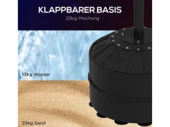 SPORTNOW Wasserpumpe|Fitnessgeräte|Punchingball Set Stahl Kunstleder Schwarz 76L x 48B x 160-205Hcm