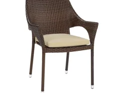 Sitzkissen|Gartenstühle|Stapelstuhl Davenport Braun Polyrattan