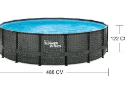 Aufstellpools|Summer Waves Rundpool 488 cm x 122 cm Rattangrau
