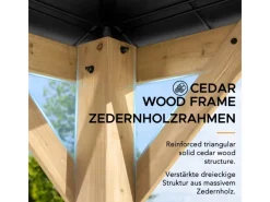 Gazebo Kaps aus Zedernholz 330 cm x 330 cm Anthrazit*Sunjoy Discount