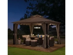 Sunjoy Gartenlauben|Gazebo Stoj Stoff 336 cm x 402 cm Grau