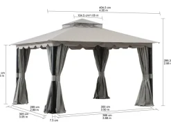 Sunjoy Gartenlauben|Gazebo Stoj Stoff 336 cm x 402 cm Grau