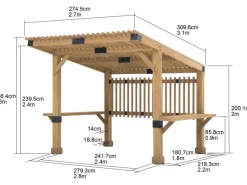 Pergola Krone Whirlpool 309 cm x 274 cm Braun*Sunjoy Online