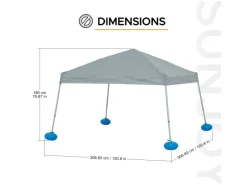 Poolpavillon Gran Stoff Schwimmender 300 cm x 300 cm Grau*Sunjoy Sale