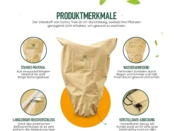 Weitere Gartenhelfer|Gartenvliese|Sunny-Tree Winterschutz für Pflanzen und Bäume  Frostschutz  Frostschutzhaube Langlebiges Material  Beige 240 cm x 200 cm