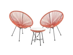 Bali Balkon Möbel Set Lounge Garnitur Relax Egg-Chair Flecht-Design Terracotta*SVITA Clearance