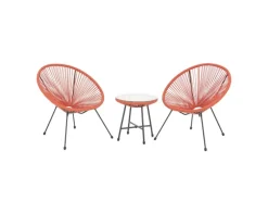 Bali Balkon Möbel Set Lounge Garnitur Relax Egg-Chair Flecht-Design Terracotta*SVITA Clearance