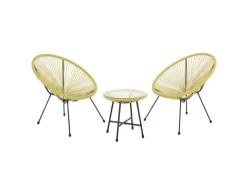 SVITA Lounge-Gartenmöbel|Bali Balkon Möbel Set Lounge Garnitur Relax Egg-Chair Flecht-Design