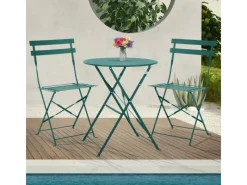 Berlin Balkonmöbel Bistroset Stuhl Tisch Garten Bistro Cafe Metall Klappmöbel*SVITA New