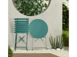 Berlin Balkonmöbel Bistroset Stuhl Tisch Garten Bistro Cafe Metall Klappmöbel*SVITA New