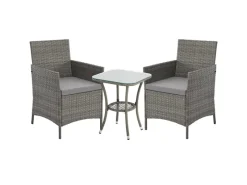 Brooklyn Bistro Gartenmöbelset 3-tlg. Rattan Outdoor Gartenlounge*SVITA