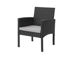 SVITA Gartenmöbel-Sets|Lounge-Gartenmöbel|Brooklyn XL Rattan Essgruppe Garten Möbel Set mit Tisch 2 Sessel 2er Sofa