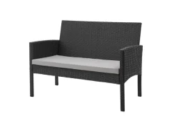 SVITA Gartenmöbel-Sets|Lounge-Gartenmöbel|Brooklyn XL Rattan Essgruppe Garten Möbel Set mit Tisch 2 Sessel 2er Sofa