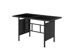 SVITA Gartenmöbel-Sets|Lounge-Gartenmöbel|Brooklyn XL Rattan Essgruppe Garten Möbel Set mit Tisch 2 Sessel 2er Sofa