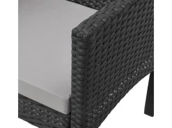 SVITA Gartenmöbel-Sets|Lounge-Gartenmöbel|Brooklyn XL Rattan Essgruppe Garten Möbel Set mit Tisch 2 Sessel 2er Sofa