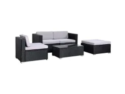 SVITA Lounge-Gartenmöbel|Gartenmöbel-Sets|California Garten-Lounge Polyrattan Gartenset Balkon-Set Rattan-Lounge