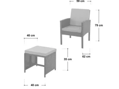 SVITA Lounge-Gartenmöbel|Gartenmöbel-Sets|Denver Polyrattan Gartenmöbel Set Essgruppe Lounge Esstisch