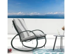 SVITA Gartenstühle|Eiby Deluxe Schaukelstuhl Schaukelsessel Outdoor Armlehne