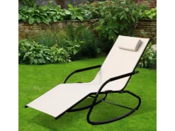 SVITA Sonnenliegen|Fjon Schaukelliege Gartenliege Liegestuhl Sonnenliege Kissen Aluminium