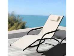 SVITA Sonnenliegen|Fjon Schaukelliege Gartenliege Liegestuhl Sonnenliege Kissen Aluminium