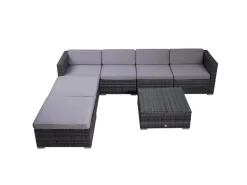 SVITA Lounge-Gartenmöbel|Lugano Polyrattan Lounge Gartenmöbel Set Gartenlounge Gartensofa