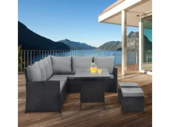 Monroe Garten-Lounge Set Polyrattan Lounge-Möbel Sitzgruppe*SVITA Online