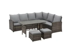 Monroe Garten-Lounge Set Polyrattan Lounge-Möbel Sitzgruppe*SVITA