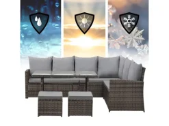 Monroe Garten-Lounge Set Polyrattan Lounge-Möbel Sitzgruppe*SVITA