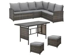 Monroe Garten-Lounge Set Polyrattan Lounge-Möbel Sitzgruppe*SVITA