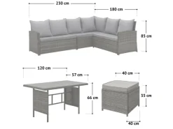 Monroe Garten-Lounge Set Polyrattan Lounge-Möbel Sitzgruppe*SVITA